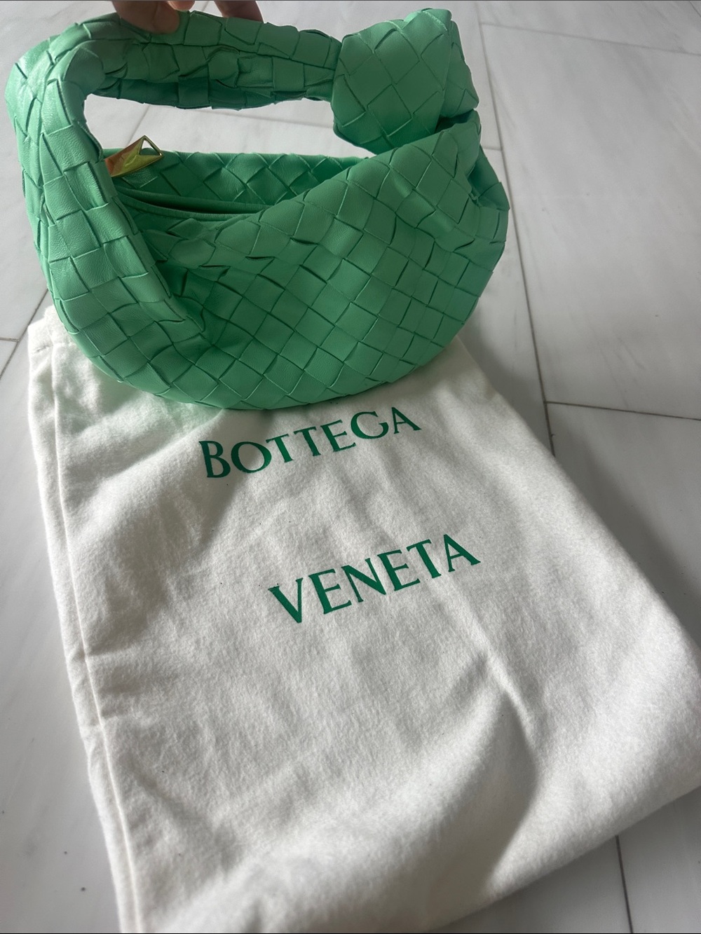 Bottega Veneta Mini Jodie Intrecciato Bag in Mint